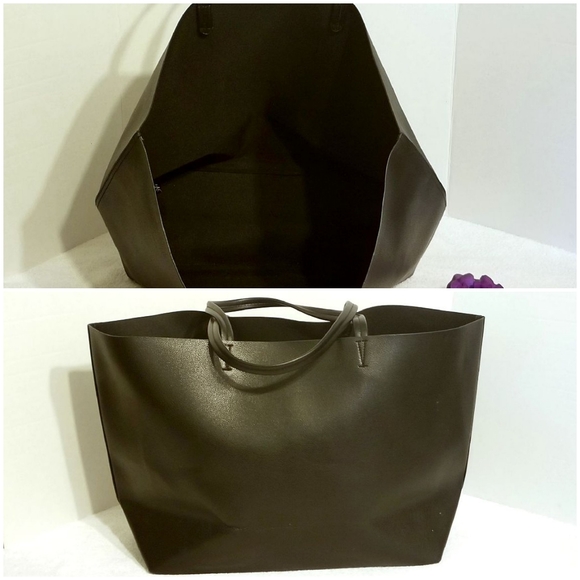 Victoria's Secret Black Faux Leather Tote in GUC - Picture 4 of 5